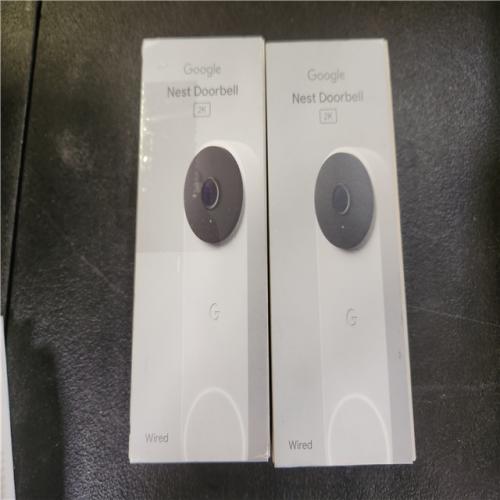Phoenix AS-IS Google Nest Doorbell (Wired  3rd Gen) - Smart Wi-Fi Video Doorbell Camera (2-Pack)