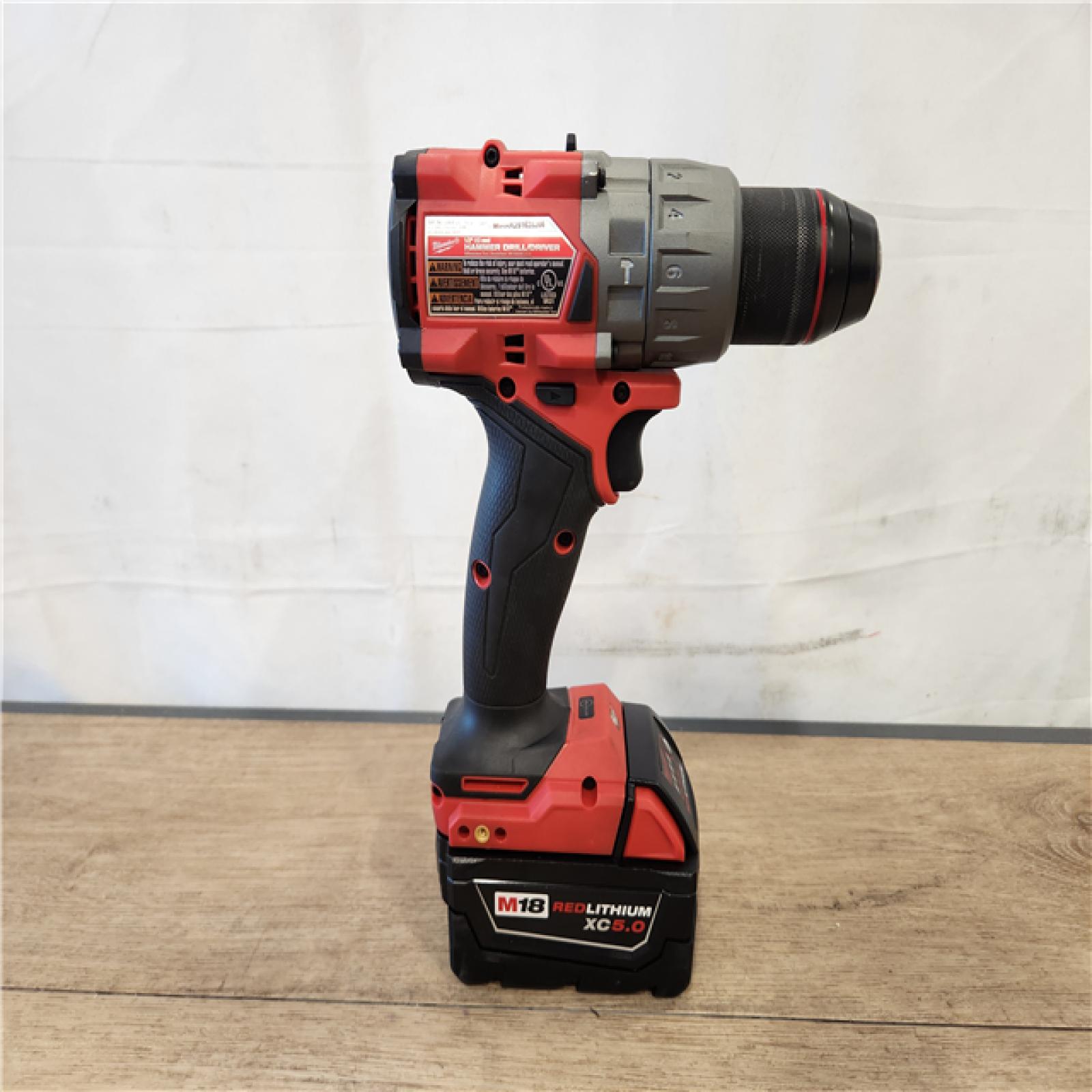 AS-IS- Milwaukee Hammer Drill Driver Kit with Batteries  Charger & Tool Case  Red