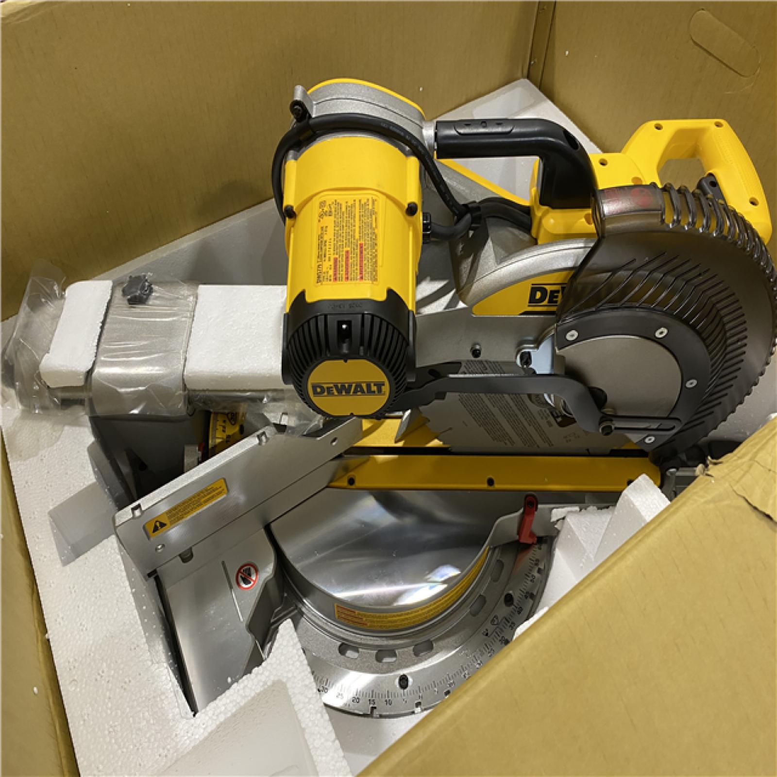 As-Is -DeWalt 15 Amps 12 in. Corded Dual-Bevel Sliding Compound Miter Saw