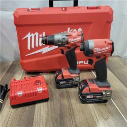 AS-IS MILWAUKEE M18 FUEL 18V Lithium-Ion Brushless Cordless Hammer Drill and Impact Driver Combo Kit (2-Tool) with 2 Batteries