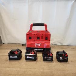 AS-IS- M18 18-Volt Lithium-Ion Battery Pack (2) 5.0Ah and High Output Battery Pack (2) 6.0Ah with PACKOUT 6-Port Rapid Charger