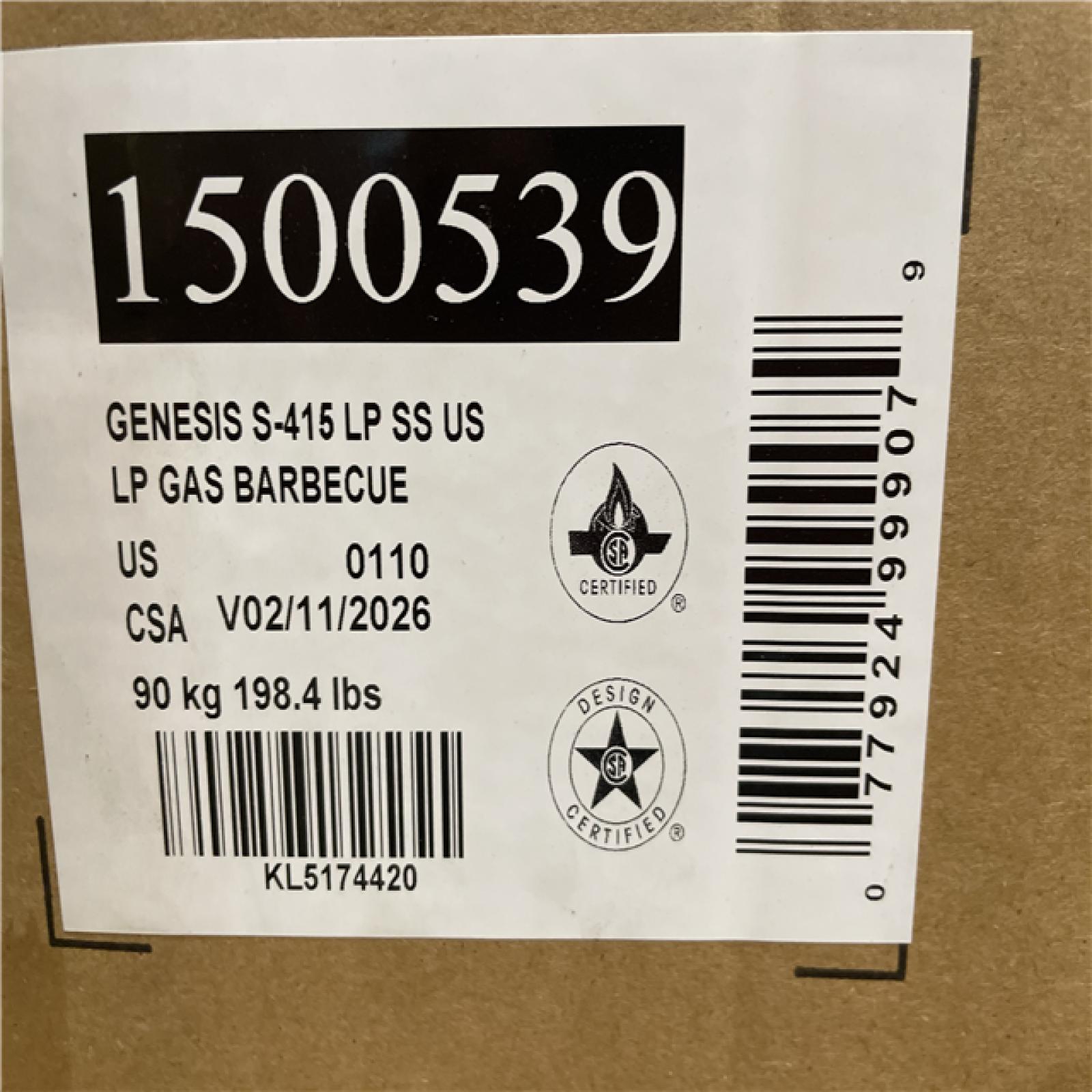 DALLAS LOCATION - Genesis S-415 4-Burner Liquid Propane Gas Grill in Stainless Steel