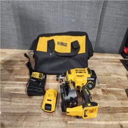 Houston Location AS-IS DEWALT 20V MAX Lithium-Ion 15-Degree Electric Cordless Roofing Nailer Kit