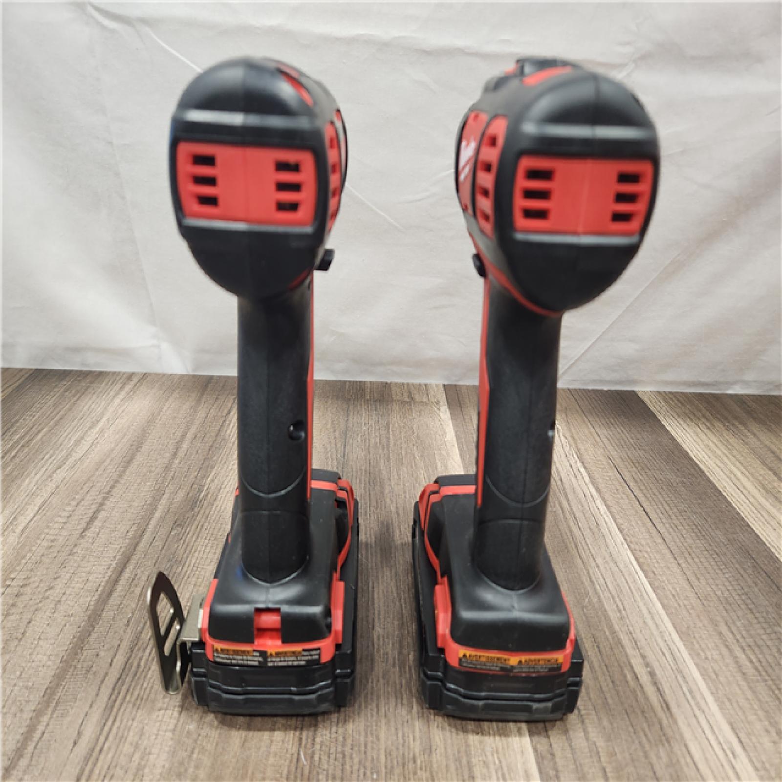 AS-IS- Milwaukee 18V Cordless Brushed 2-Tool Drill/Driver and Impact Driver Kit