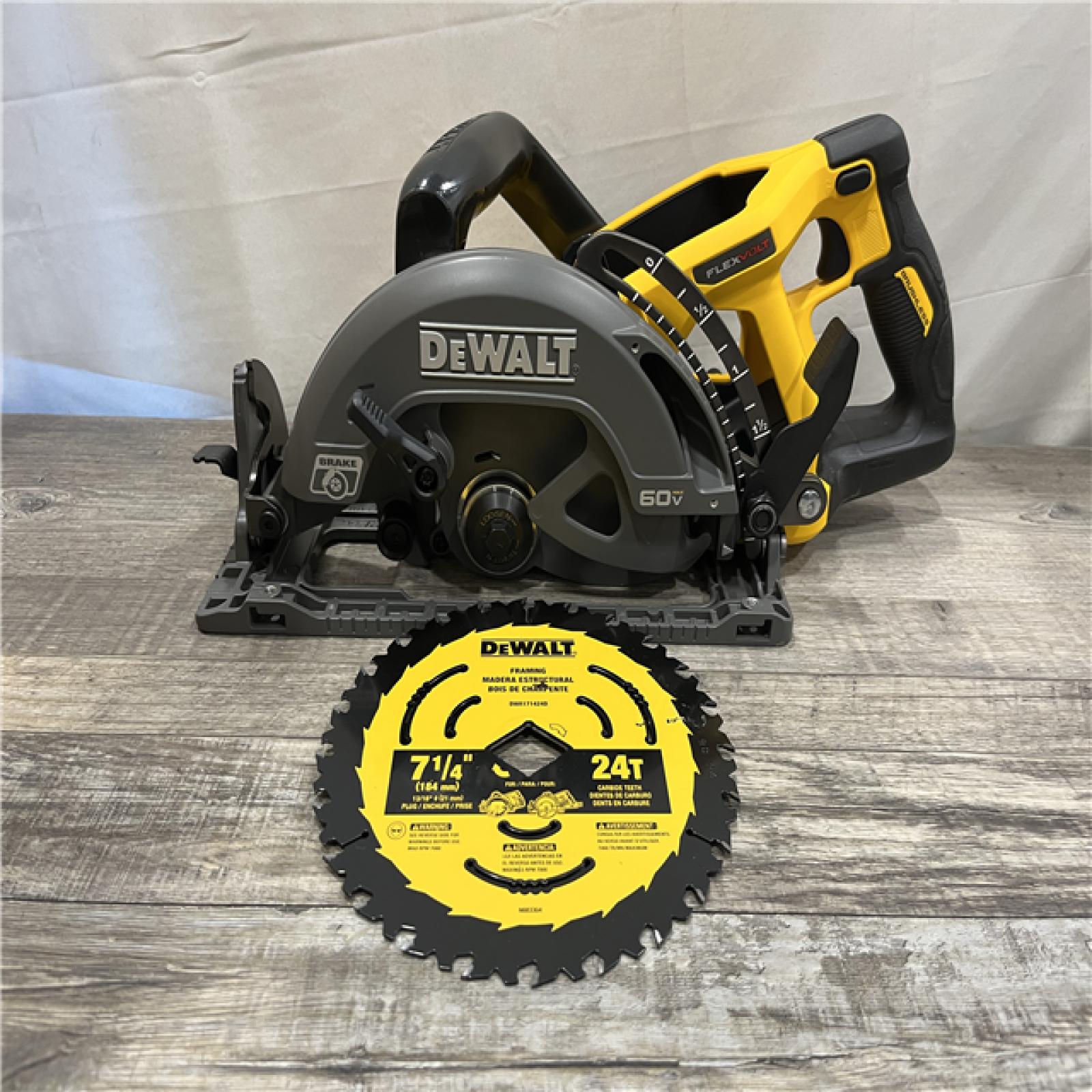 AS-IS DEWALT FLEXVOLT 60V MAX Cordless Brushless 7-1/4 in. Wormdrive Style Circular Saw (Tool Only)