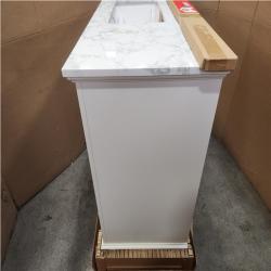 Phoenix NEW Home Decorators Collection Doveton 48 in. Single Sink Freestanding White Bath Vanity with White Engineered Marble Top (Assembled)