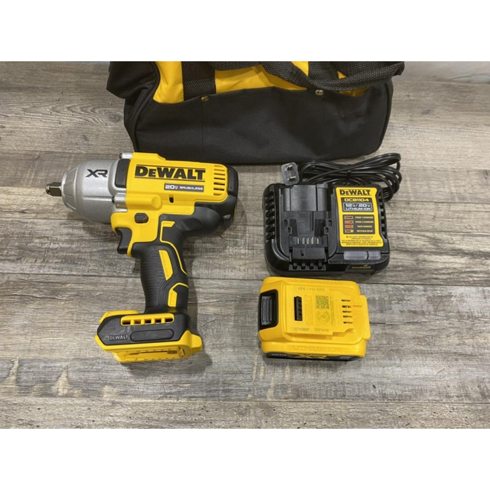 AS-IS DEWALT 20V MAX Lithium-Ion Cordless 1/2 in. Impact Wrench Kit