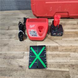 HOUSTON LOCATION - AS-IS Milwaukee  12-Volt Lithium-Ion Cordless Green 250 ft. 3-Plane Laser Level Kit