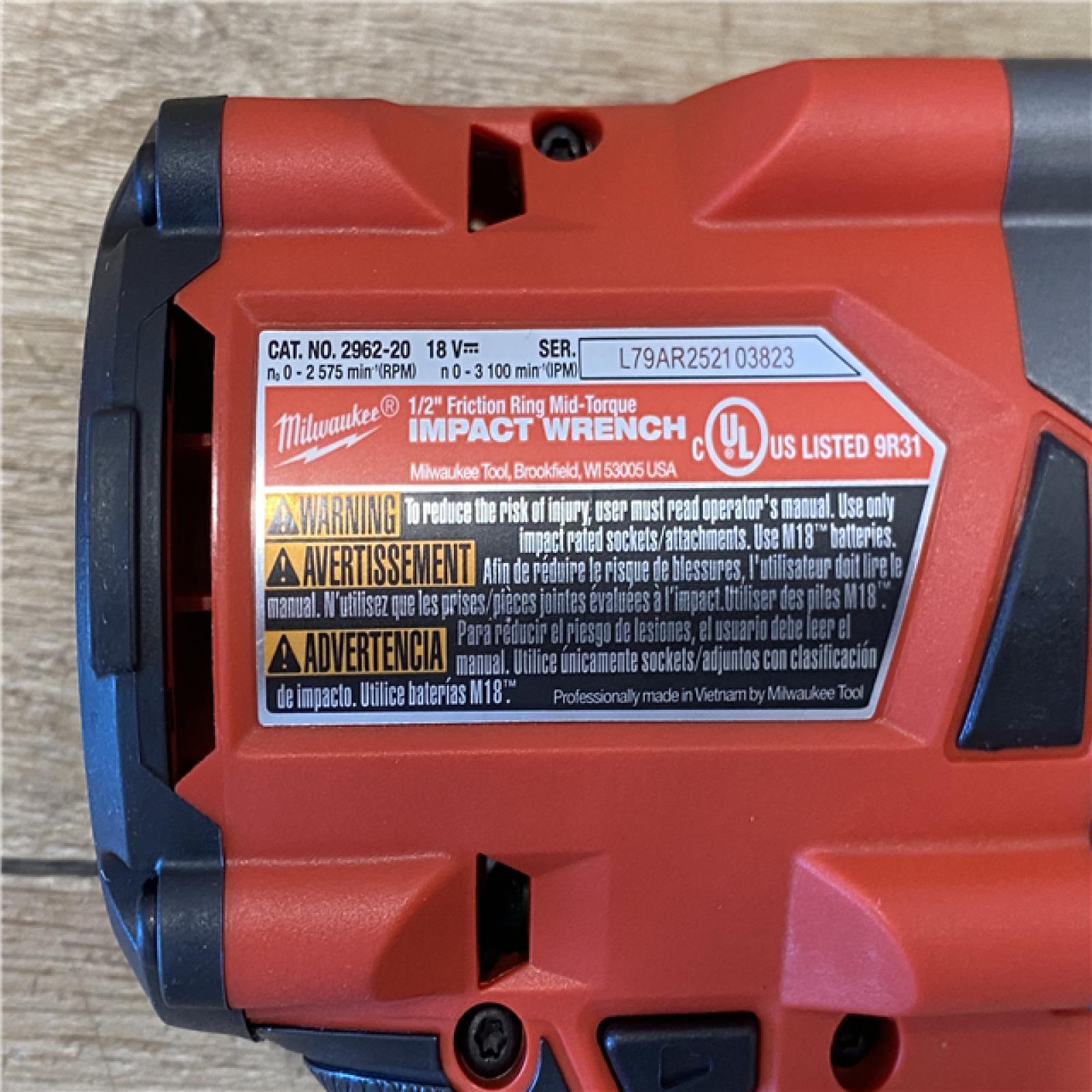 AS-IS Milwaukee FUEL Gen-2 18V Lithium-Ion Brushless Cordless Mid Torque 1/2 in. Impact Wrench w/Friction Ring (Tool-Only)