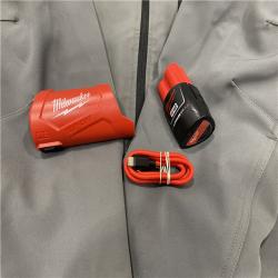 AS-IS Milwaukee Men's X-Large 12-Volt Lithium-Ion Cordless Tough Shell Gray Heated Jacket Kit