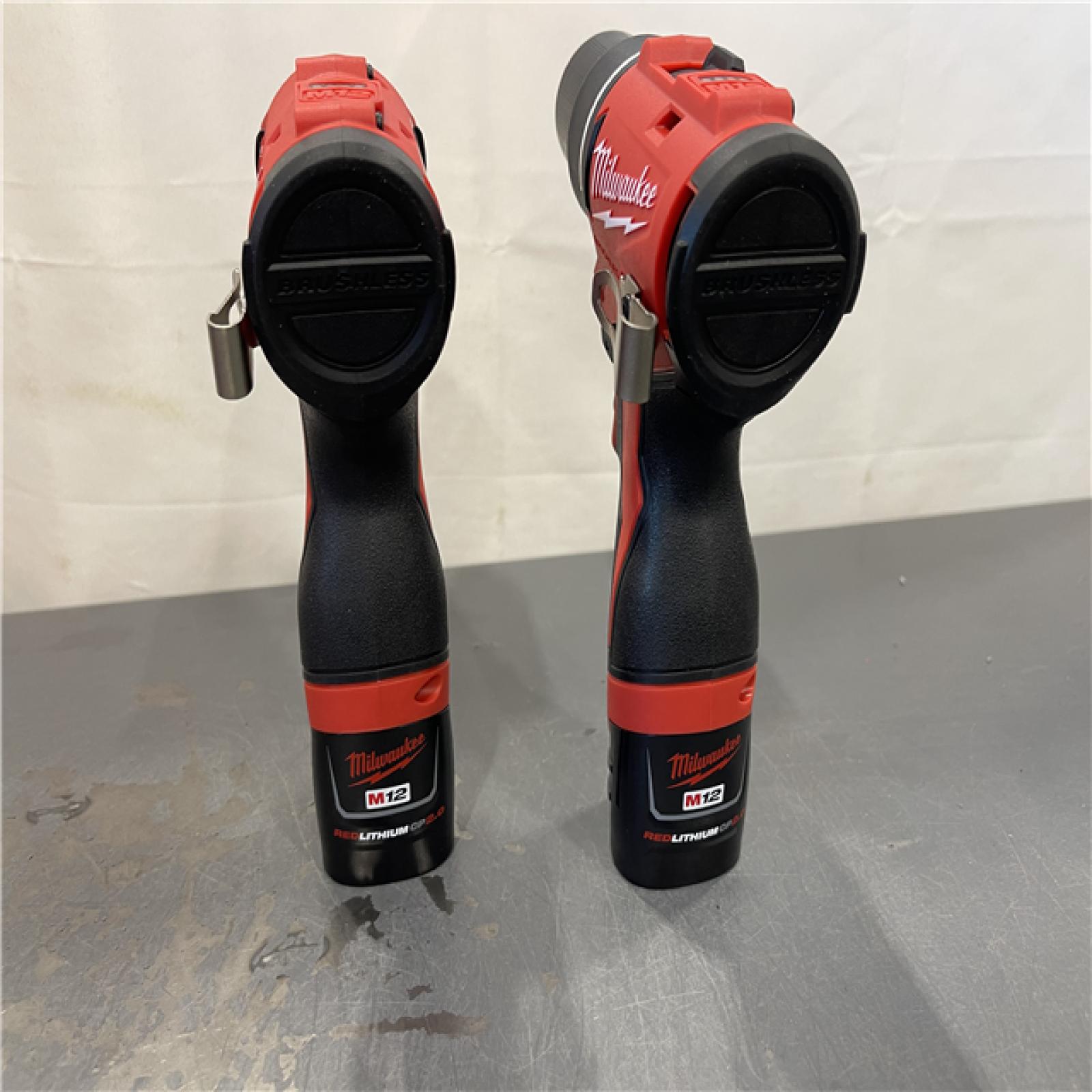 AS-IS - Milwaukee M12 12-Volt Lithium-Ion Brushless Cordless Subcompact Drill and Impact Driver Combo Kit