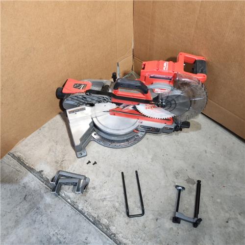HOUSTON Location-AS-IS-Milwaukee M18 FUEL 18V 10 in. Lithium-Ion Brushless Cordless Dual Bevel Sliding Compound Miter Saw Kit with One 8.0 Ah Battery APPEARS IN USED Condition