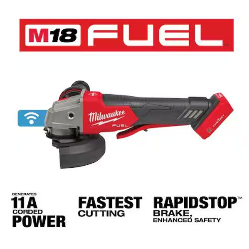 NEW! -Milwaukee M18 FUEL 18V Lithium-Ion Brushless Cordless 4-1/2 in./5 in. Braking Grinder With Paddle Switch (Tool-Only)