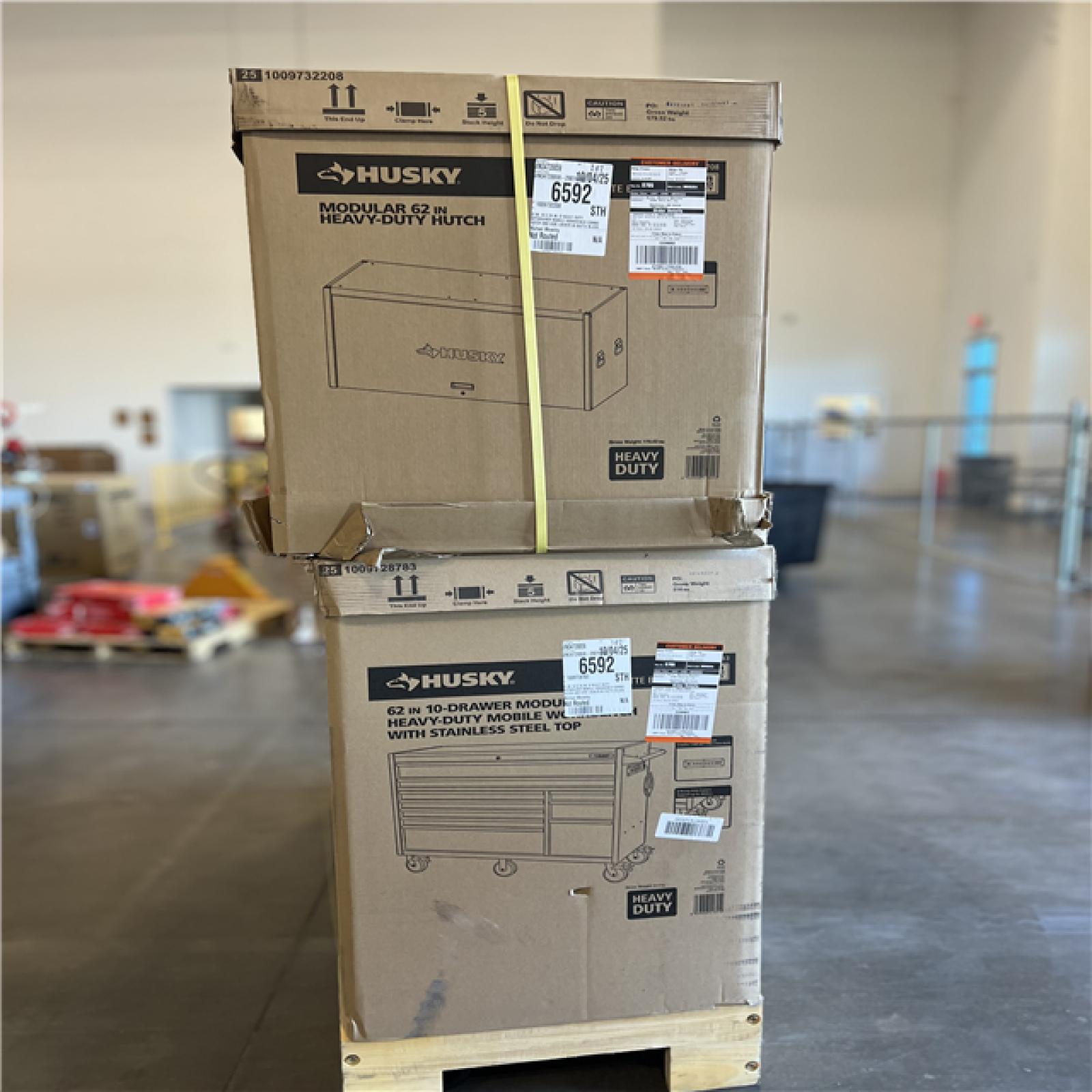 DALLAS LOCATION- AS-IS HUSKY 62IN DRAWER AND HUTCH