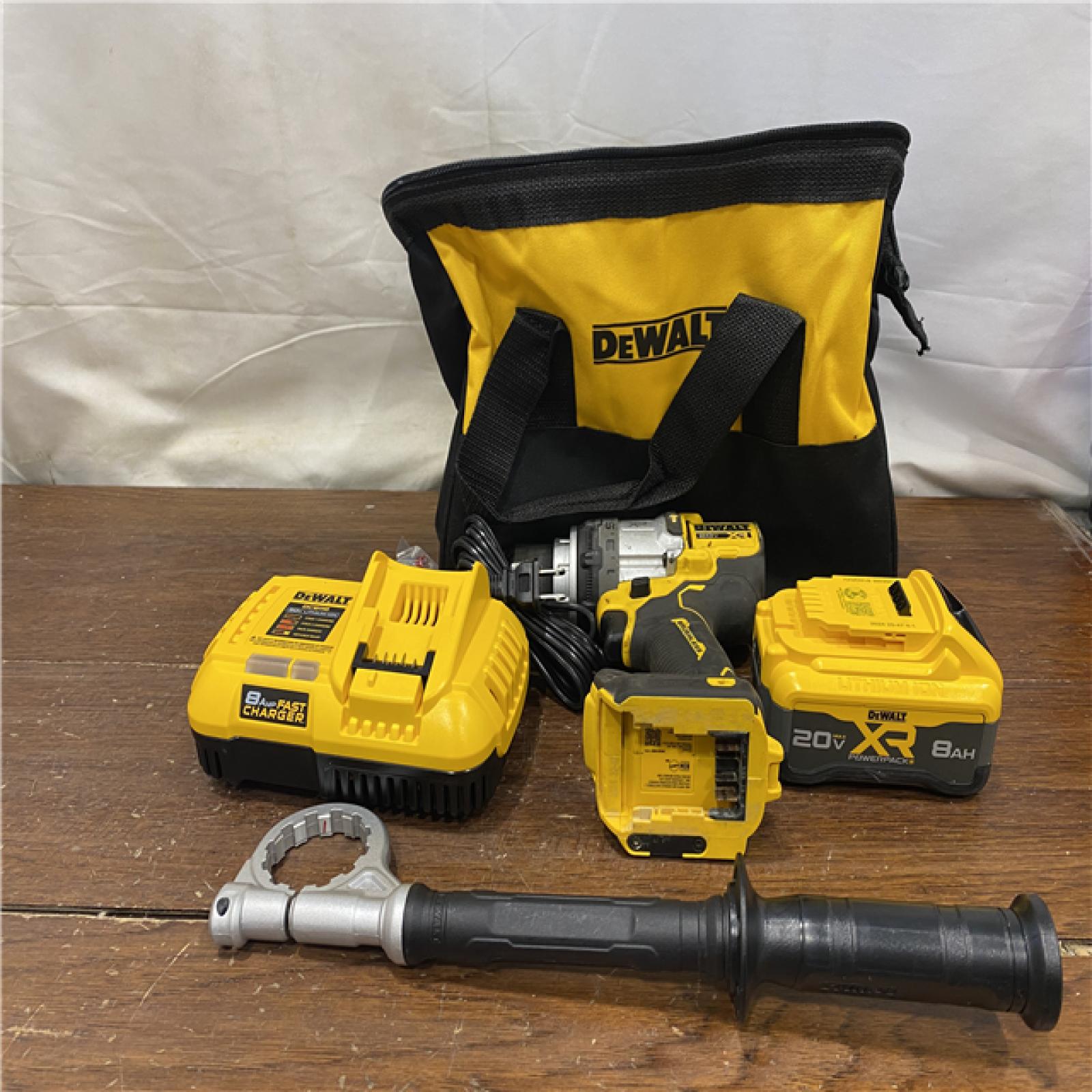 AS-IS DEWALT 20V XR Lithium-Ion Cordless Hammer Drill Kit with 8.0 Ah Battery, Charger and Kit Bag