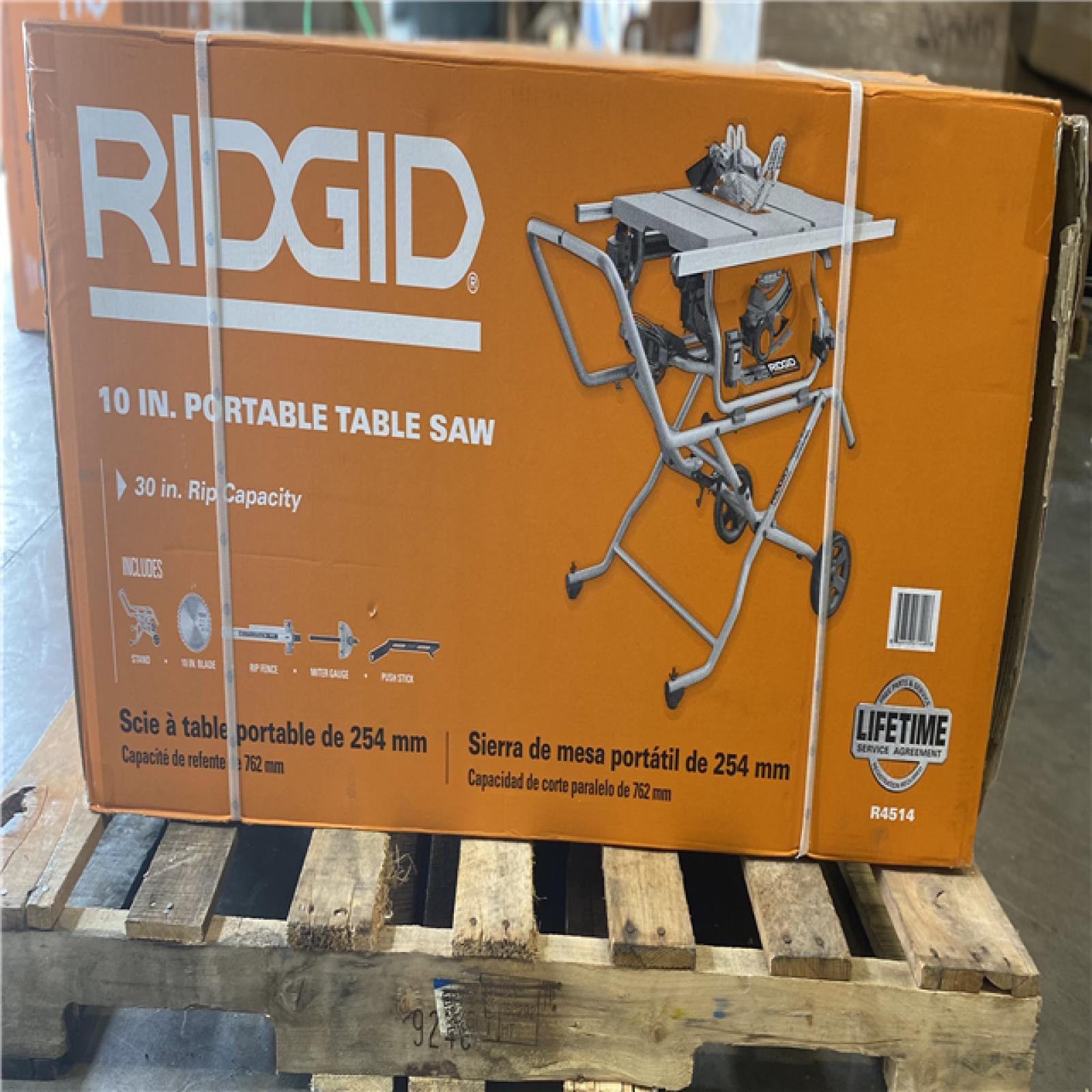 NEW! - RIDGID 15 Amp 10 in. Portable Corded Pro Jobsite Table Saw with Stand