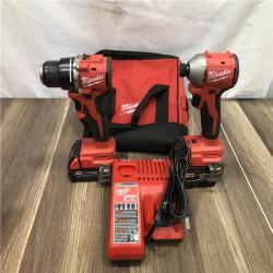 AS-IS Milwaukee 18-Volt Lithium-Ion Brushless Cordless Compact Hammer Drill/Impact Combo Kit