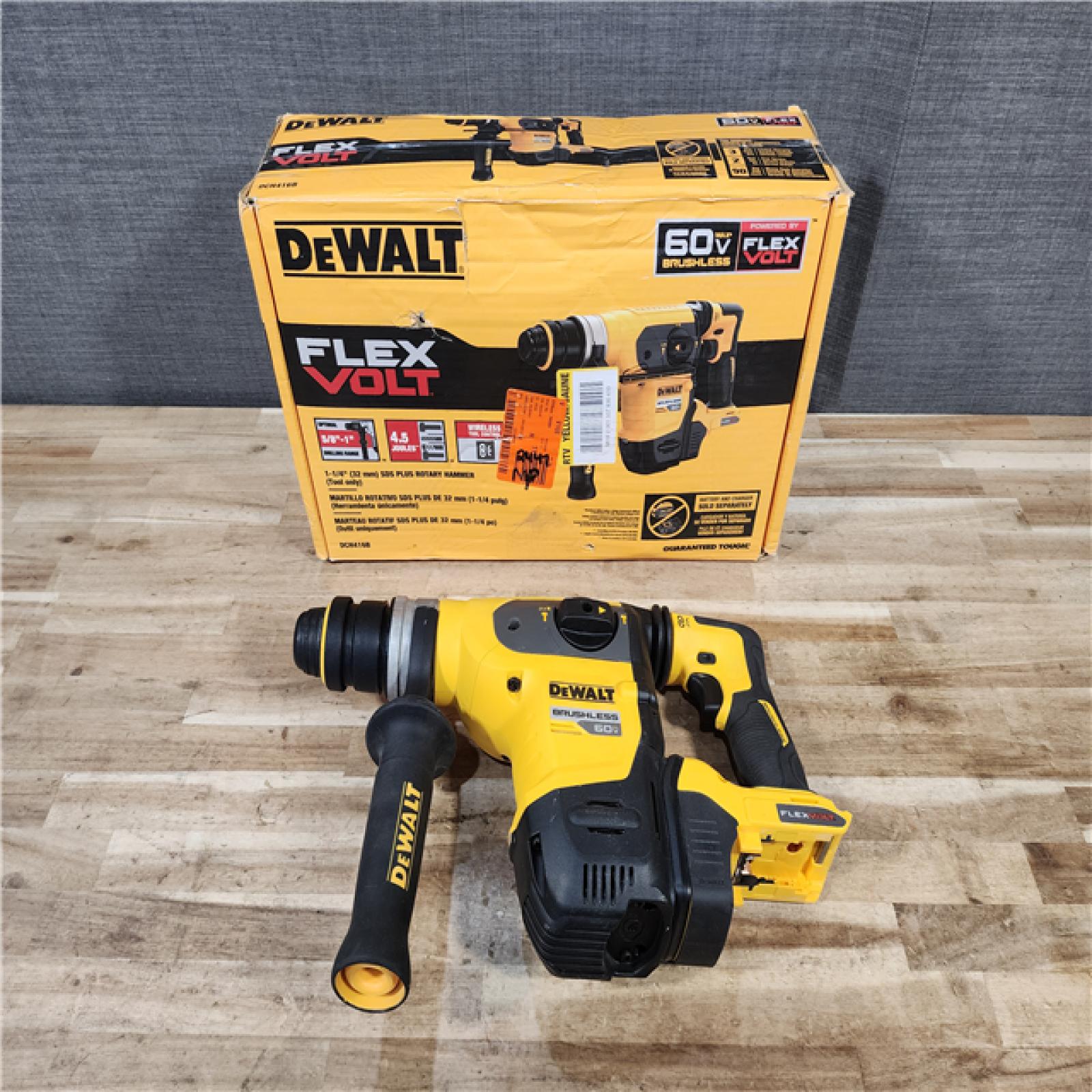 HOUSTON LOCATION - AS-IS DEWALT FLEXVOLT 60V MAX Cordless 1-1/4 in. SDS Plus Rotary Hammer (Tool Only)