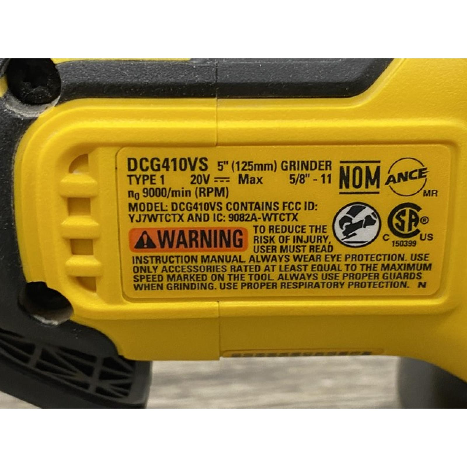 AS-IS DEWALT 20V XR Cordless 4-1/2. in. to 5 in. Variable Speed Angle Grinder (Tool Only)