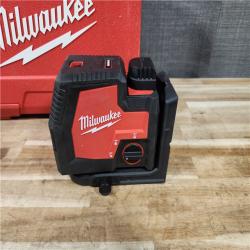 HOUSTON LOCATION - AS-IS Milwaukee Green 100 ft. Cross Line and Plumb Points Rechargeable Laser Level with REDLITHIUM Lithium-Ion (TOOL ONLY)