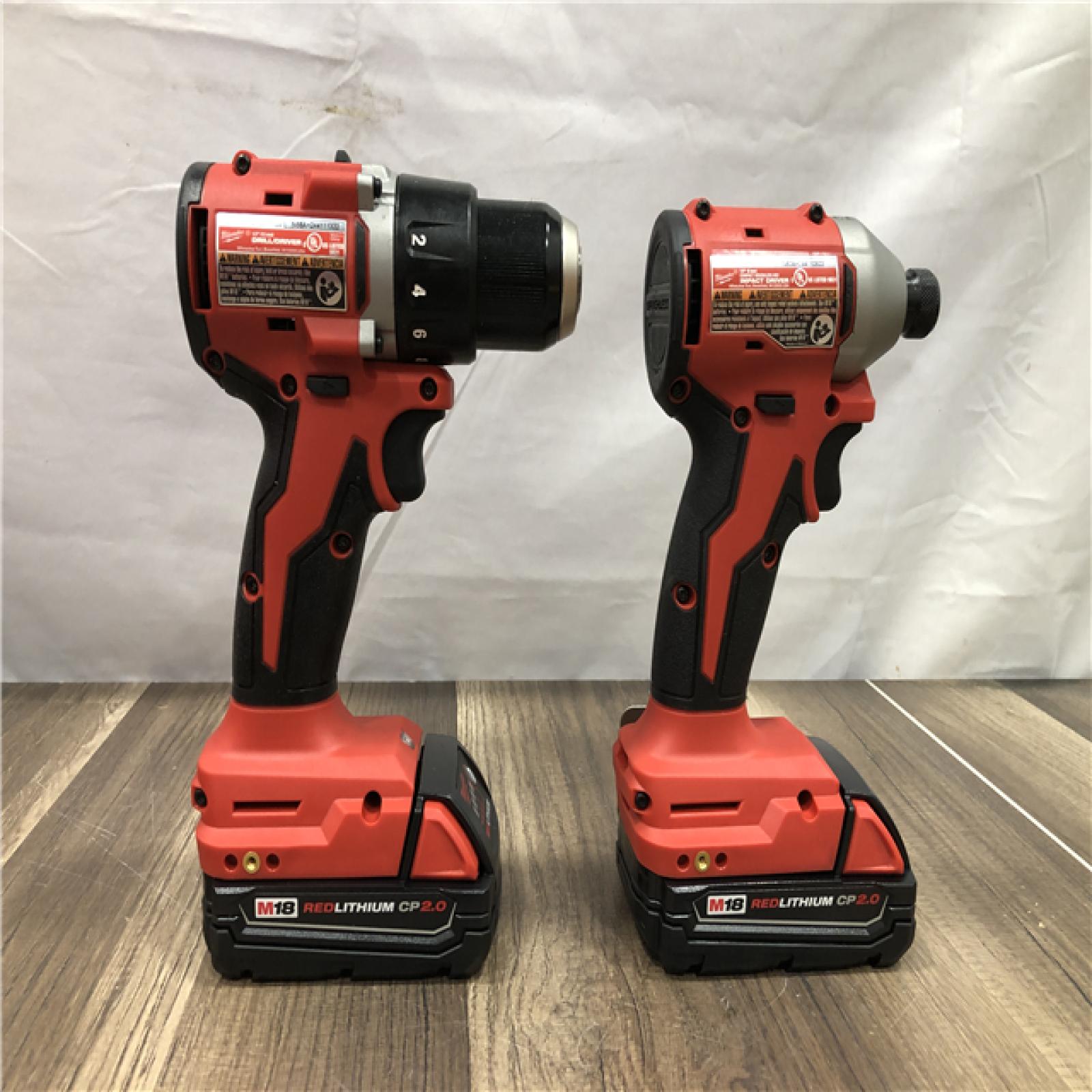 AS-IS Milwaukee M18 18V Lithium-Ion Brushless Cordless Compact Drill/Impact Combo Kit