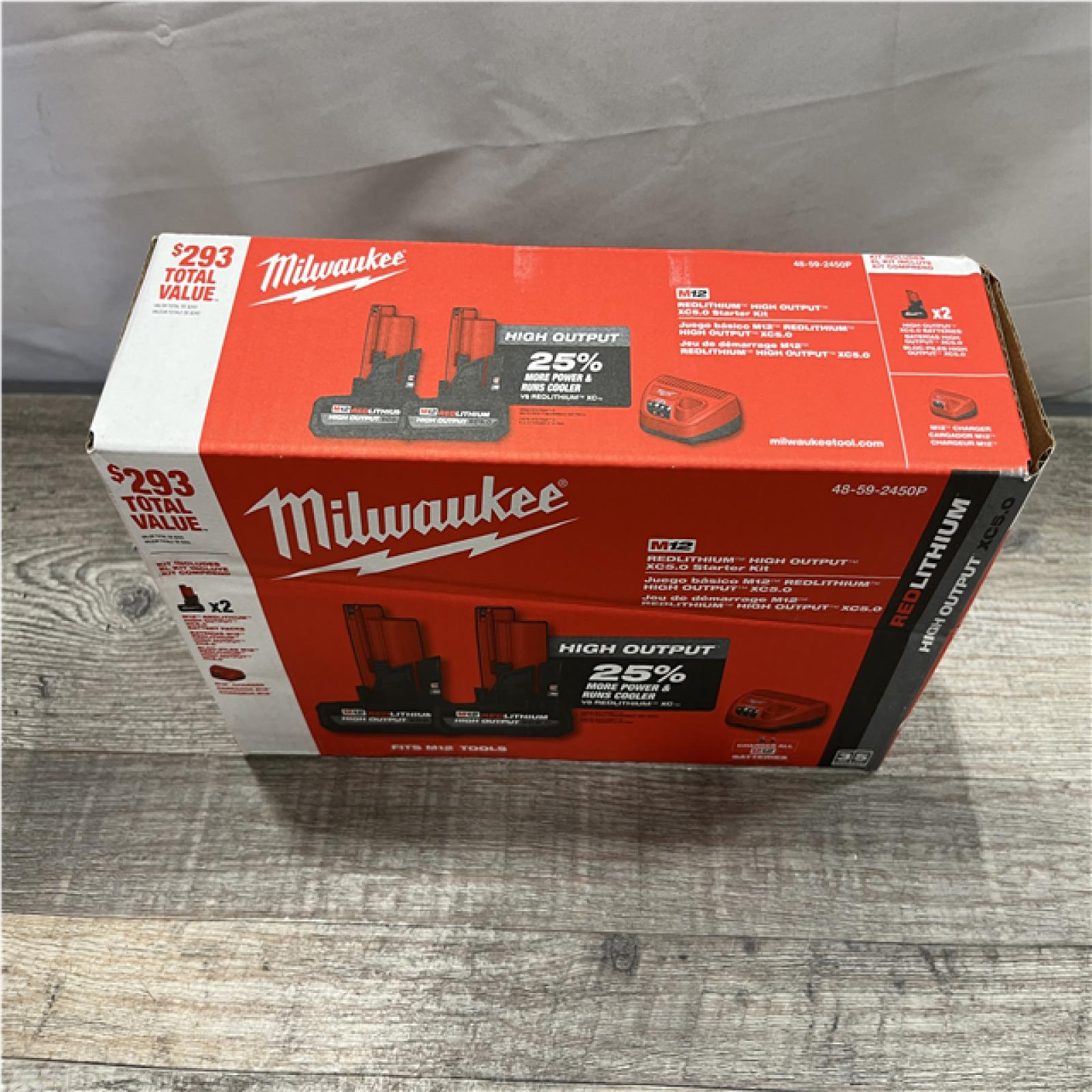 NEW - Milwaukee 12V Lithium-Ion XC High Output 5.0 Ah Battery Pack (2-Pack) Starter Kit with Charger