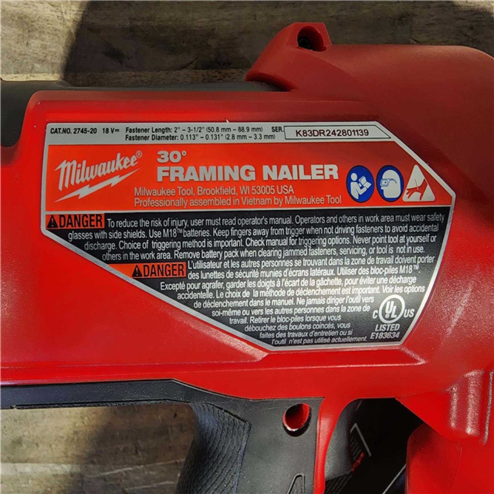 HOUSTON LOCATION - AS-IS M18 FUEL 3-1/2 in. 18-Volt 30-Degree Lithium-Ion Brushless Cordless Framing Nailer (Tool-Only)