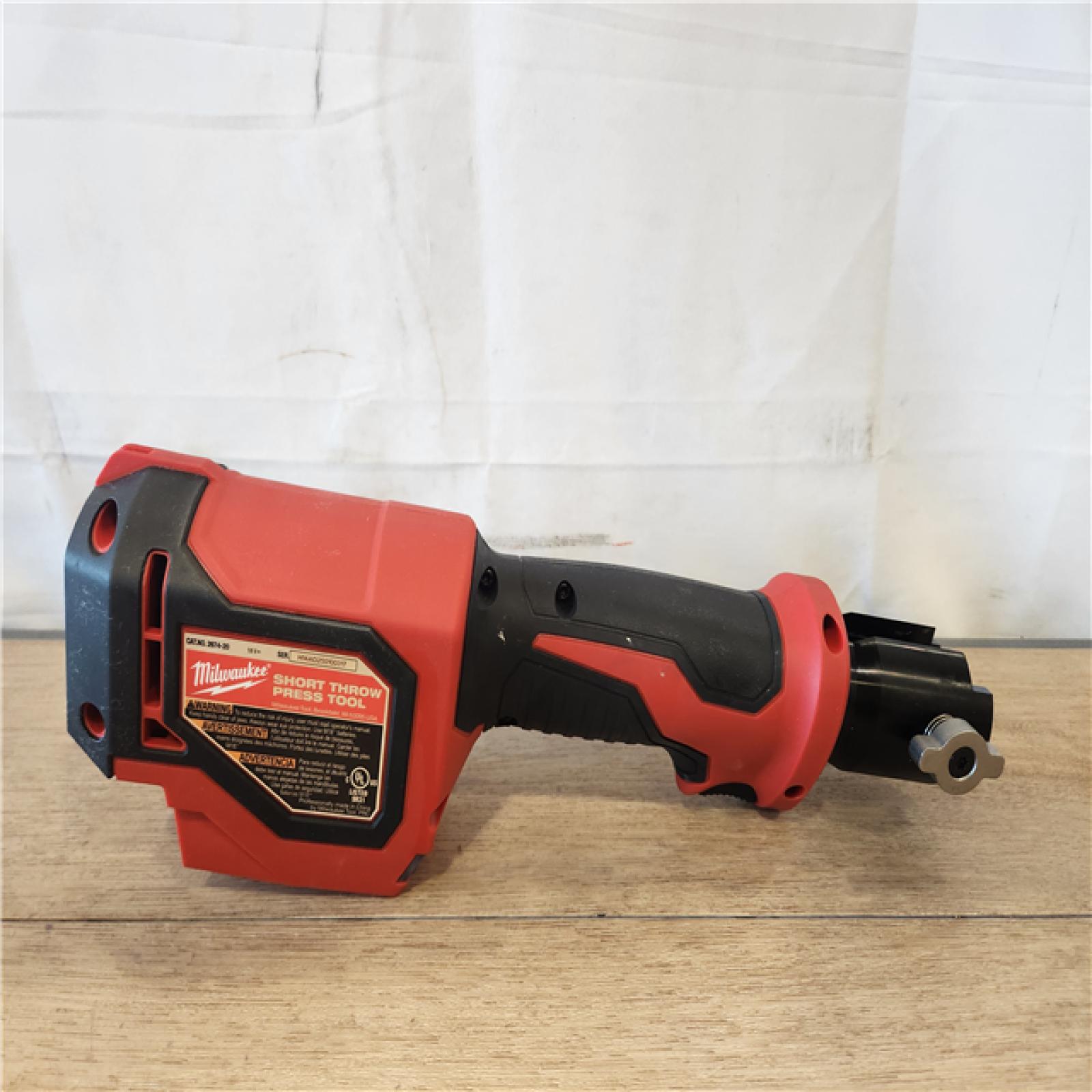 AS-IS- MILWAUKEE M18 Short Throw Press Tool Kit with PEX Crimp Jaws