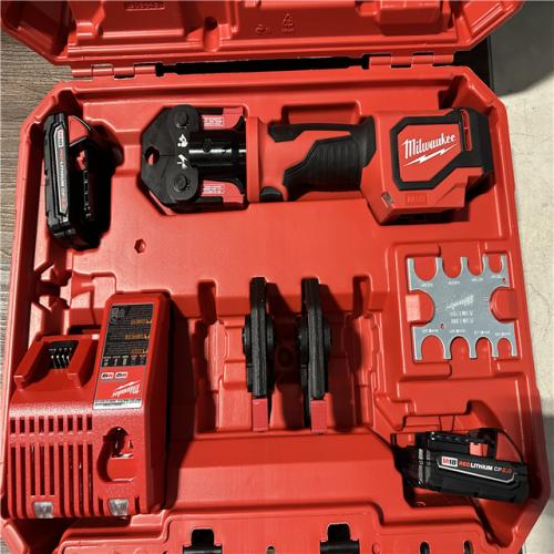 California AS-IS Milwaukee M18  18-Volt Lithium-Ion Cordless Short Throw Press Tool Kit with 3 PEX Crimp Jaws, 2 Batteries, Charger & Hard Case