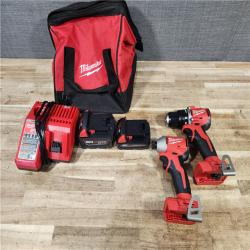 HOUSTON LOCATION - AS - IS Milwaukee 2 Tool Combo Kit W/ (2) Battery & Charger