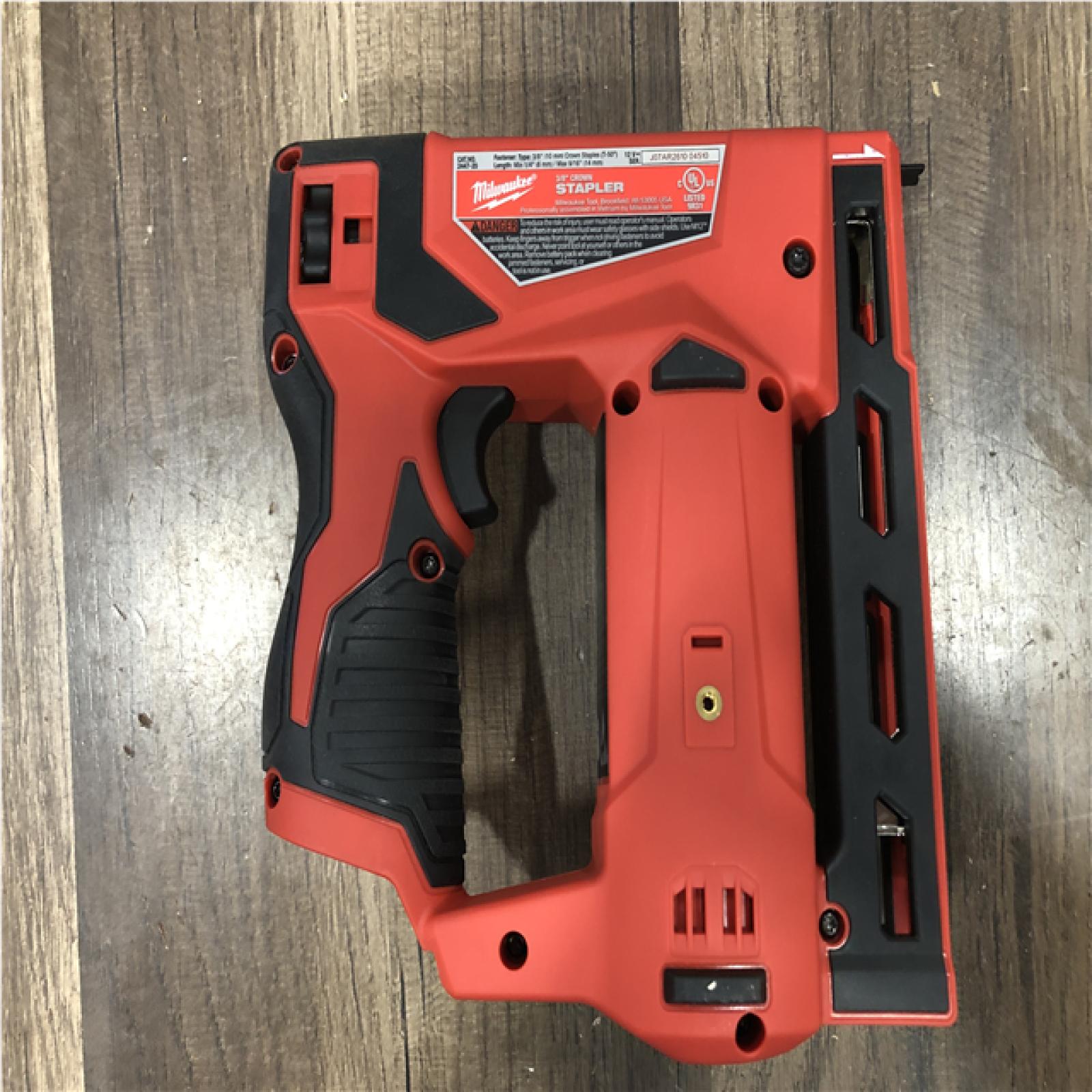 AS-IS Milwaukee 12-Volt Lithium-Ion Cordless 3/8 in. Crown Stapler (Tool-Only)