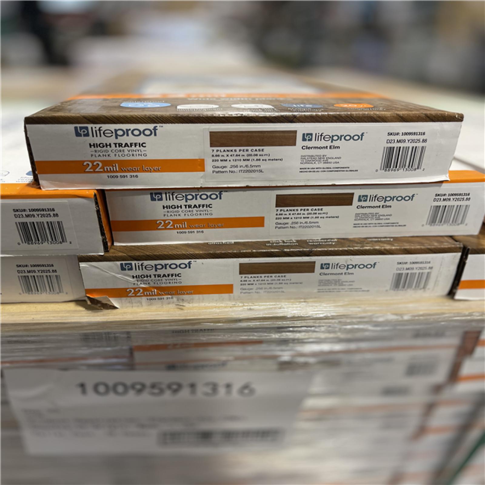 DALLAS LOCATION - Lifeproof Clermont Elm 22 mil x 8.7 in. W x 48 in. L Click Lock Waterproof Luxury Vinyl Plank Flooring PALLET-(37 CASES)