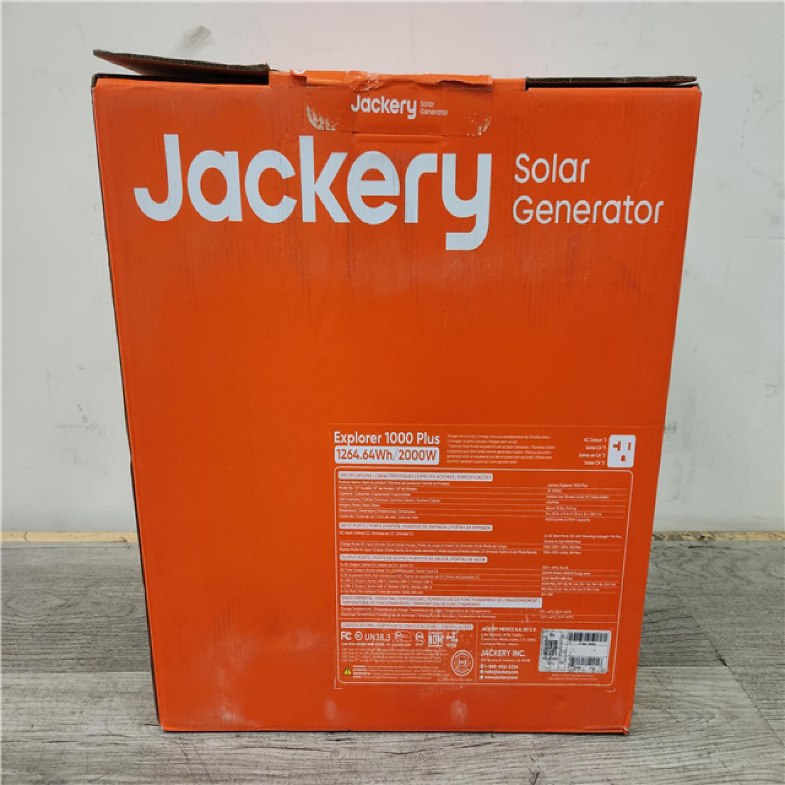 Phoenix Location NEW Jackery Solar Generator Explorer 1000 Plus 1264.64Wh/2000W Model No. JE-1000C (SEALED)