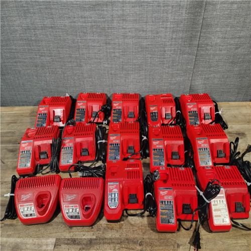HOUSTON LOCATION - AS-IS MILWAUKEE BATTERY CHARGER PACK QTY - 15