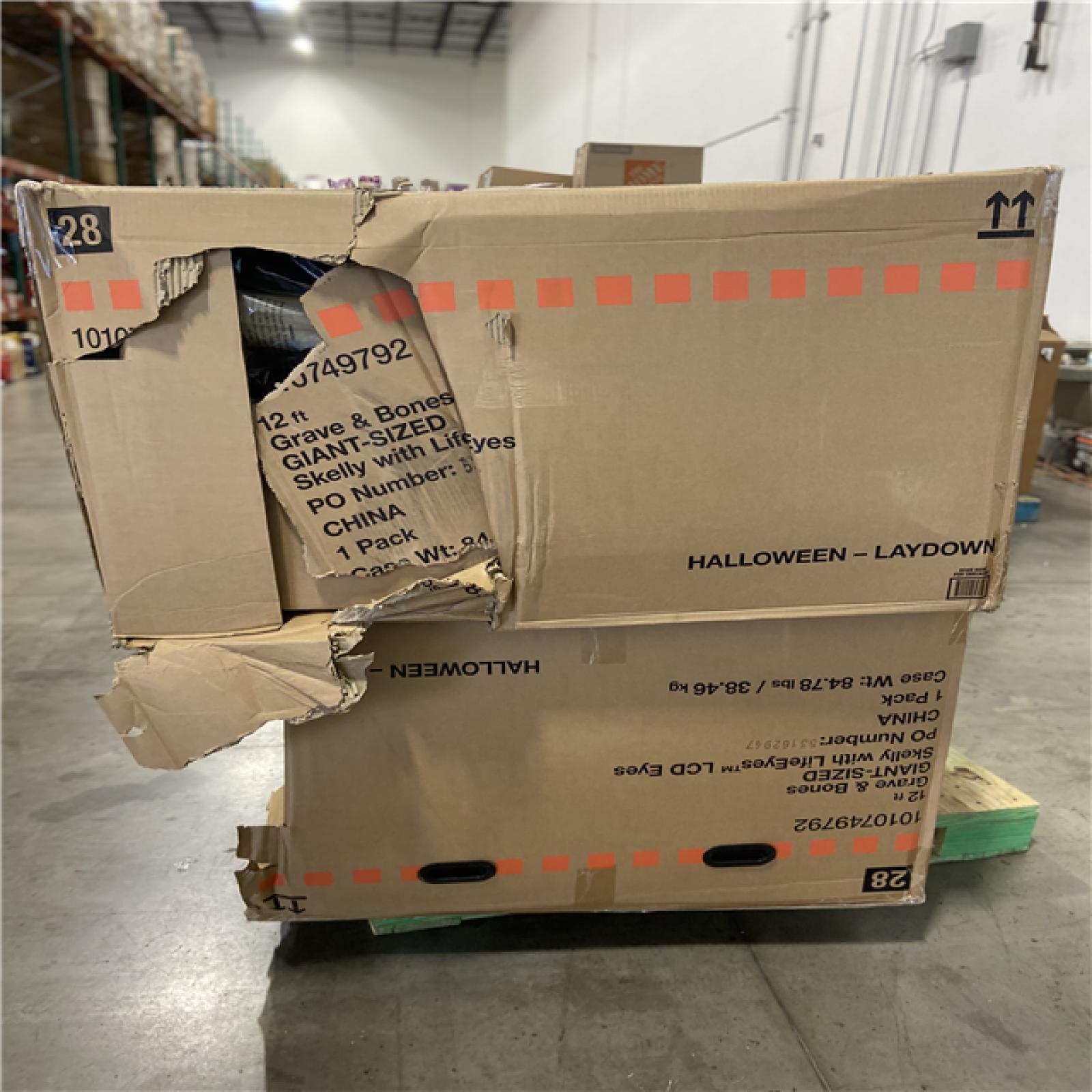 DALLAS LOCATION - Home Accents Holiday 12 ft. Grave & Bones Giant-Sized Skelly with LifeEyes™ LCD Eyes H5 - (2 UNITS)