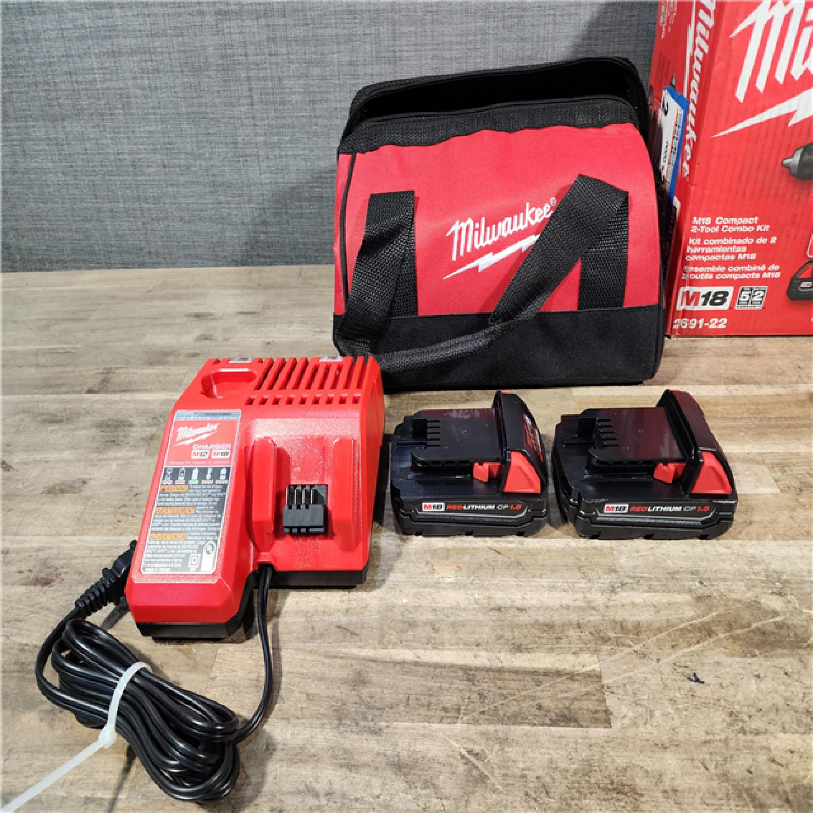 HOUSTON LOCATION - AS-IS Milwaukee M18 Brushed Cordless (2-Tool) Drill/Driver and Impact Driver Kit