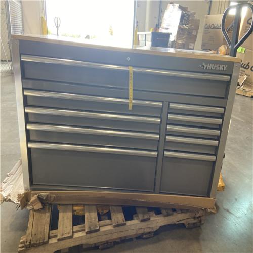 DALLAS LOCATION - Husky Tool Storage 52 in. W x 25 in. D Standard Duty Gloss Gray Mobile Workbench Tool Chest
