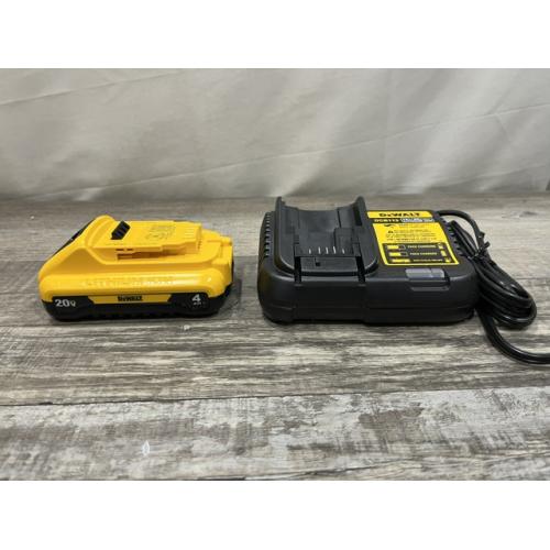 AS-IS DEWALT 20-Volt MAX Lithium-Ion 4.0Ah Battery with 12-Volt to 20-Volt MAX Charger