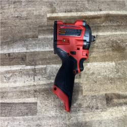 Houston Location AS-IS Milwaukee FUEL 12V Lithium-Ion Brushless Cordless Stubby 1/2 in. Impact Wrench (Tool-Only)