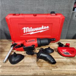 Houston Location AS-IS Milwaukee 12-Volt Lithium-Ion Cordless Drain Cleaning Airsnake Air Gun Kit