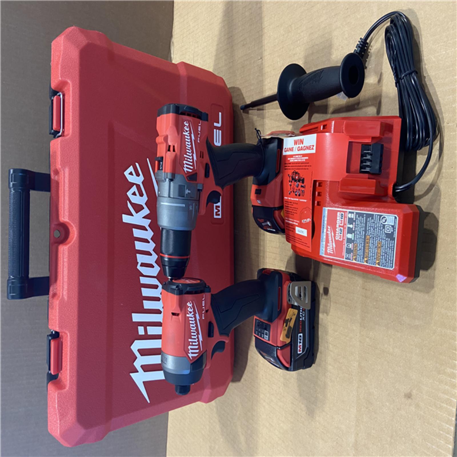 AS-IS - Milwaukee M18 FUEL 18V Lithium-Ion Brushless Cordless Hammer Drill and Impact Driver Combo Kit (2-Tool) with 2 Batteries