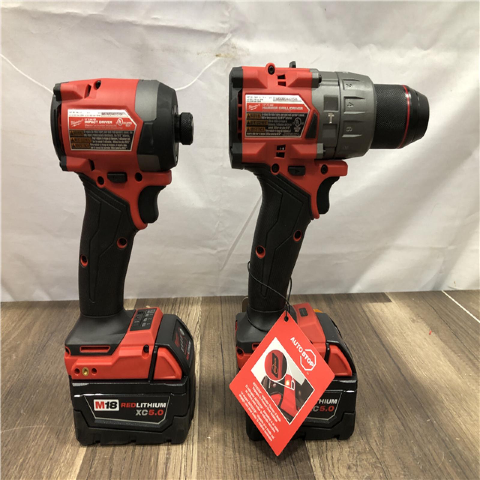 AS-IS Milwaukee FUEL 18V Lithium-Ion Brushless Cordless Hammer Drill and Impact Driver Combo Kit