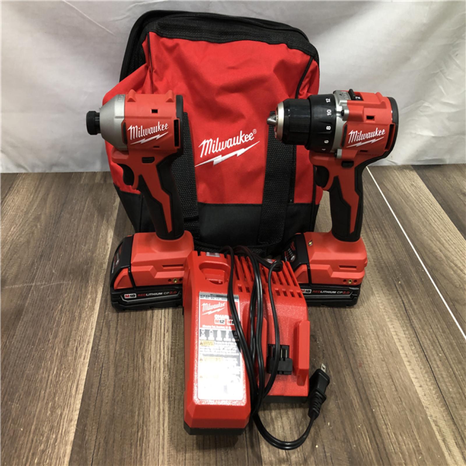 AS-IS Milwaukee 18V Lithium-Ion Brushless Cordless Compact Drill/Impact Combo Kit