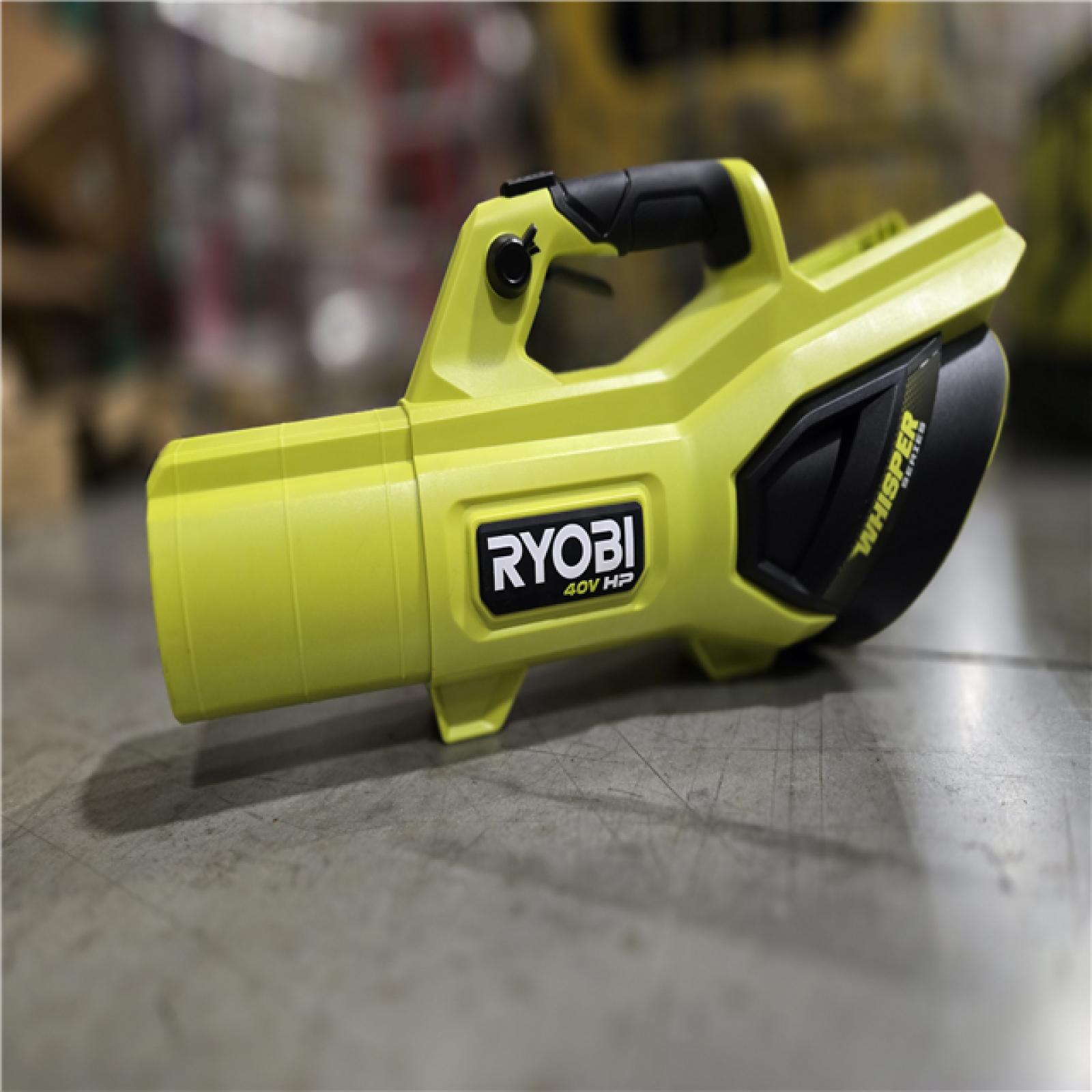 AS-IS RYOBI 40V HP Whisper Series 190 MPH 730 CFM Leaf Blower and Backpack Battery Kit