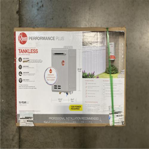 DALLAS LOCATION - NEW! 	Rheem Performance Plus 9.5 GPM Natural Gas Outdoor Smart Tankless Water Heater