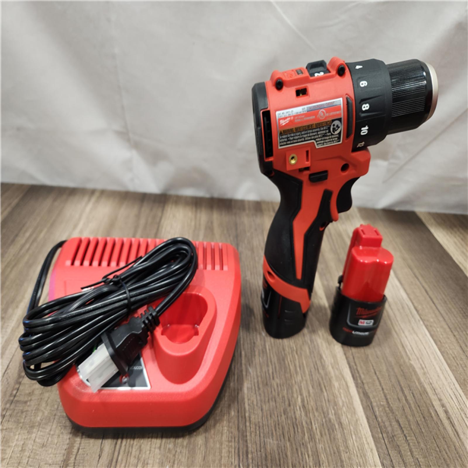 AS-IS- Milwaukee Tool M12 3/8 in. Brushless Cordless Drill/Driver Kit (Battery & Charger)