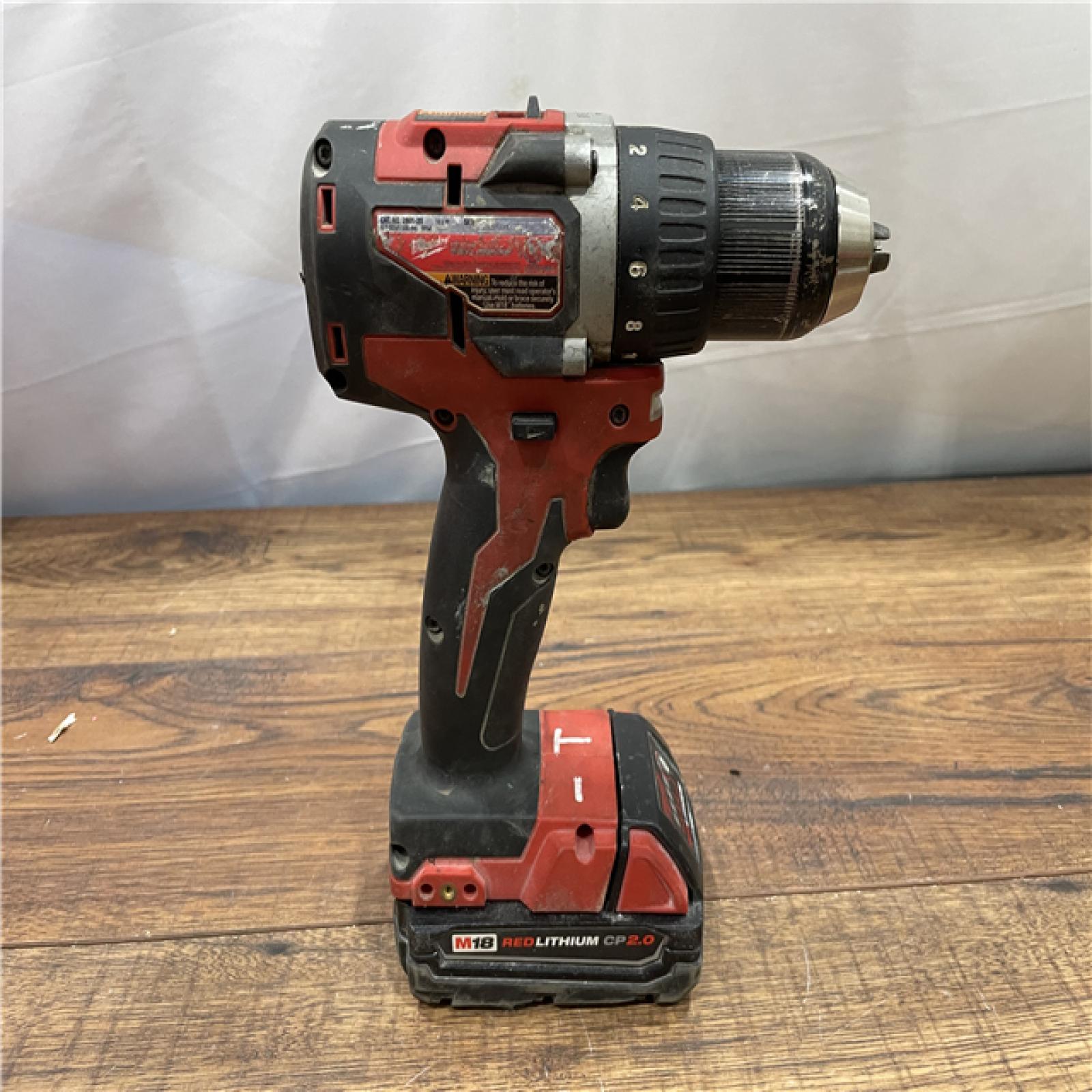 AS-IS Milwaukee 2904-22 Hammer Drill Driver Kit with Batteries  Charger & Tool Case  Red