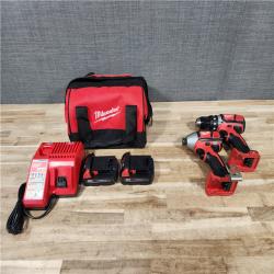 HOUSTON LOCATION - AS-IS (APPEARS LIKE NEW) Milwaukee 18V Lithium-Ion Cordless Drill Driver/Impact Driver Combo Kit