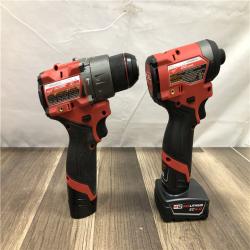 AS-IS Milwaukee FUEL 12-Volt Lithium-Ion Brushless Cordless Hammer Drill and Impact Driver Combo Kit