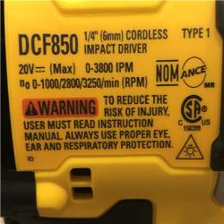 AS-IS DEWALT ATOMIC 20V MAX Lithium-Ion Cordless 1/4 in. Brushless Impact Driver Kit